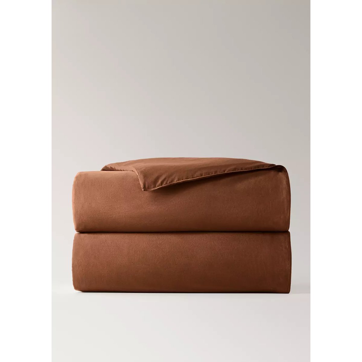 Housse de couette 100 % coton satin délavé Lit 90 cm caramel, MANGO HOME