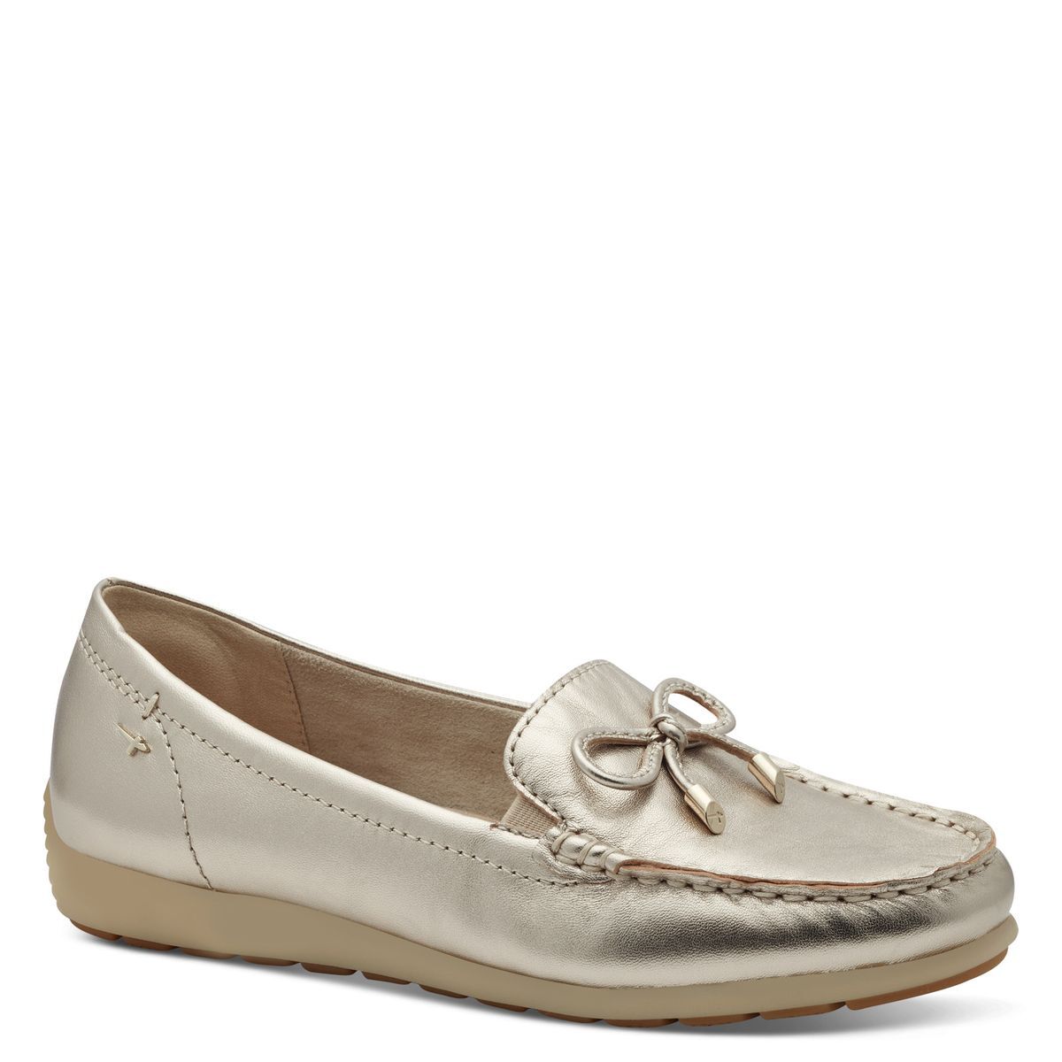 Slipper en cuir or clair, TAMARIS