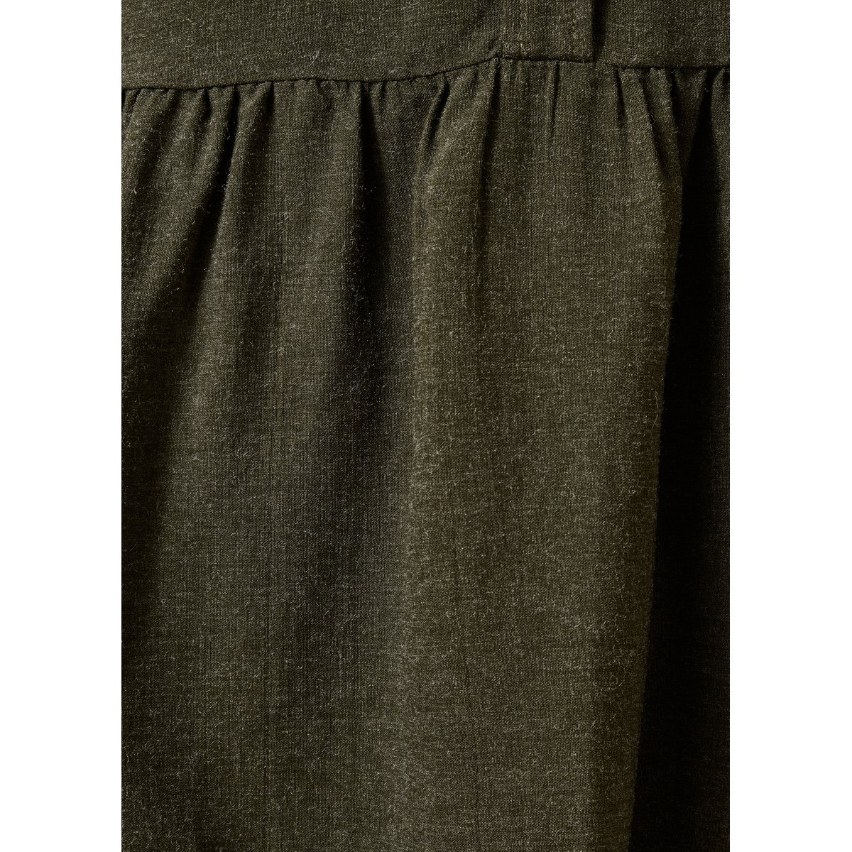 Robe courte manches longues en flanelle kaki, LA FEE MARABOUTEE
