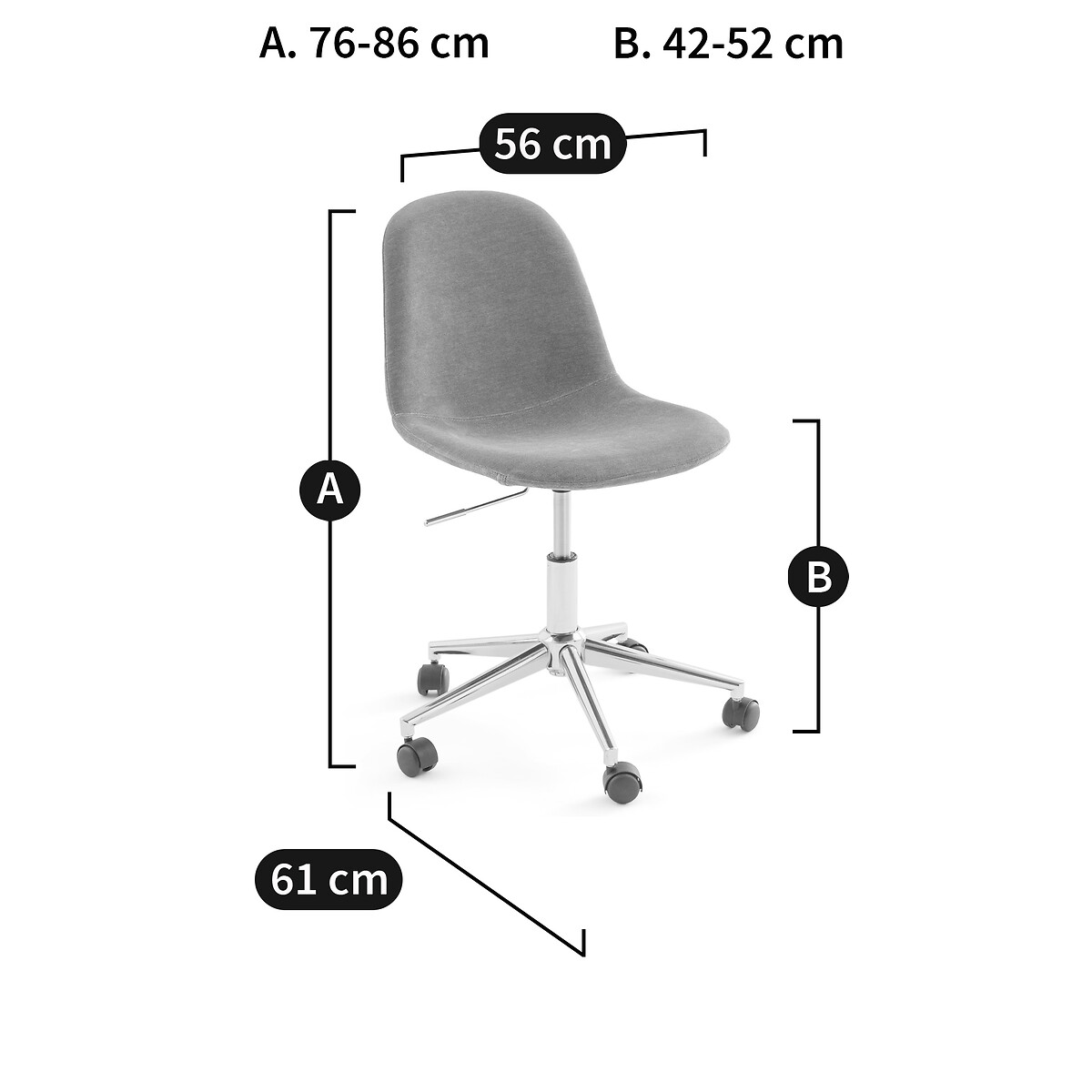 Silla de oficina infantil de terciopelo, Paulina ocre , LA REDOUTE INTERIEURS
