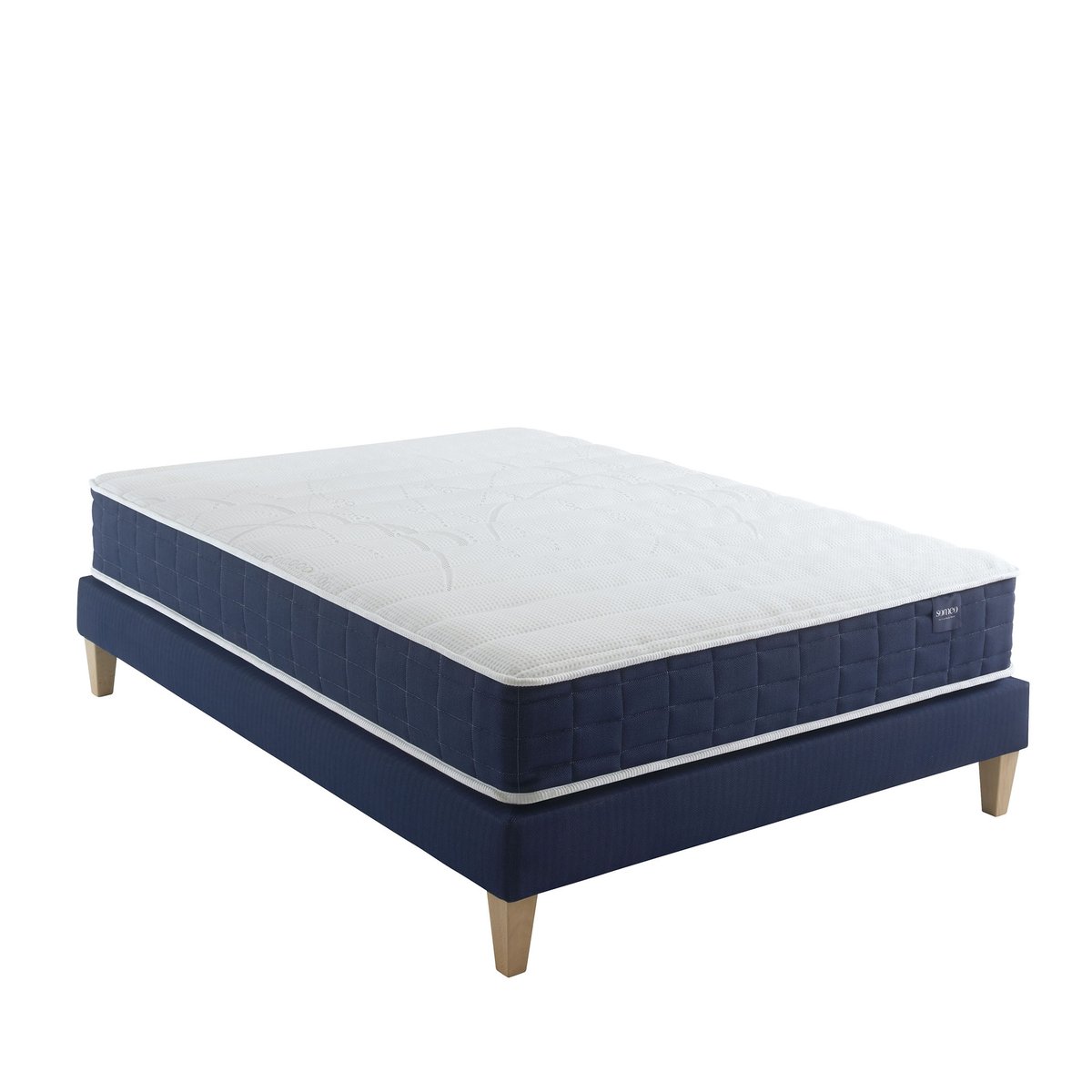 Ensemble matelas ressorts, sommier et pieds Rêve 400 blanc, SOMEO