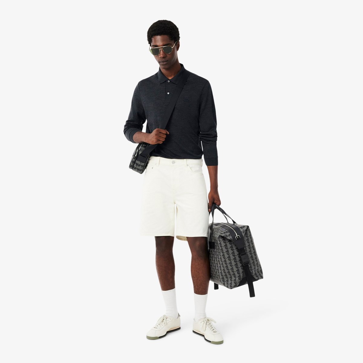 Polo manches longues laine regular fit gris-el6, LACOSTE