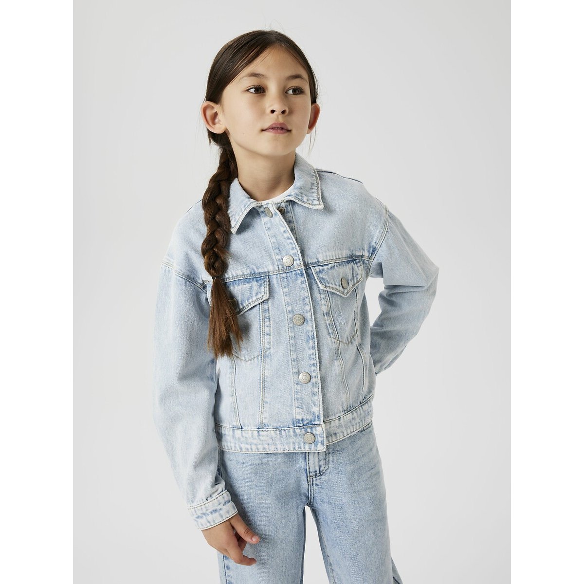 Faded Denim Jacket light denim blue, NAME IT