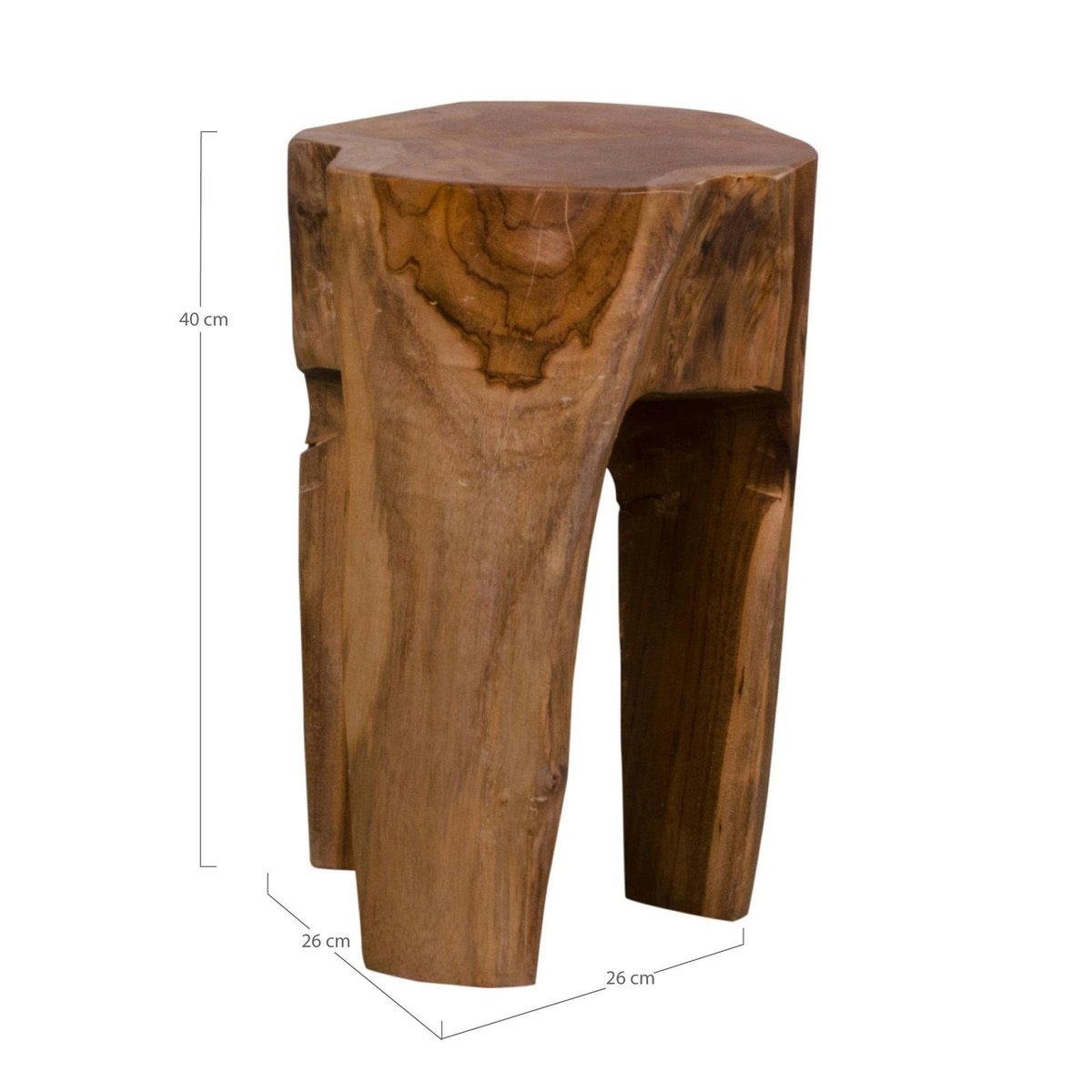 Tabouret chevet en bois de teck - 3 pieds ARIZONA bois naturel, PIER IMPORT