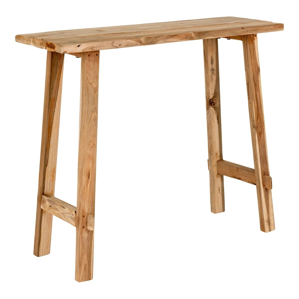 Console entrée rustique - bois clair, pieds tréteaux MENDOZA bois naturel, PIER IMPORT