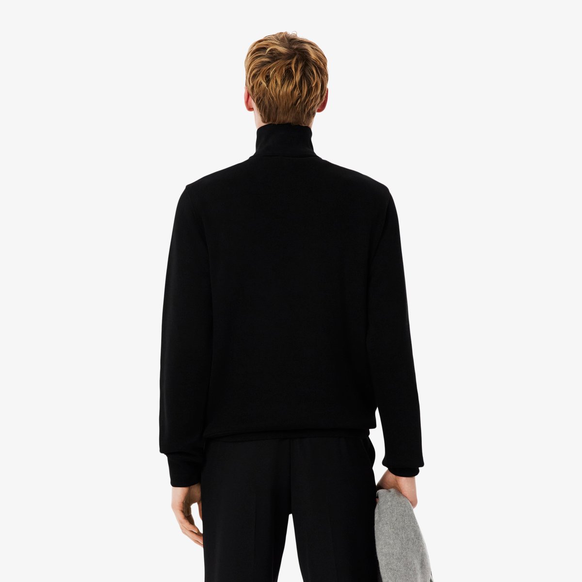 Sweatshirt zippé interlock col montant noir-031, LACOSTE
