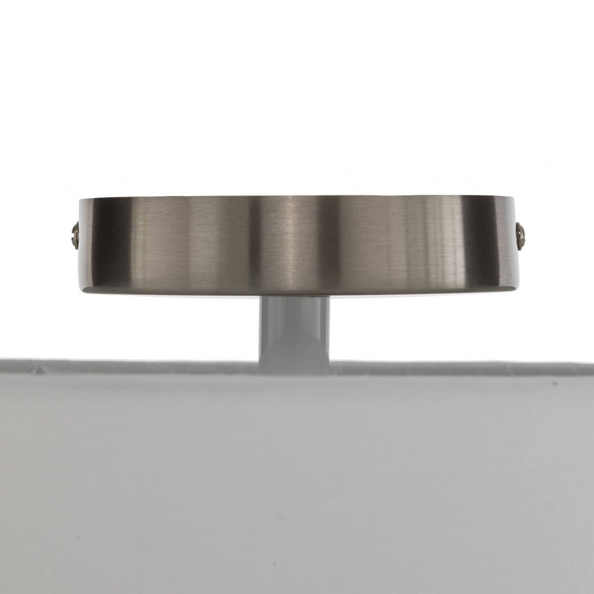 Plafonnier en textile moderne, Sebatin blanc crème, nickel mat, LINDBY