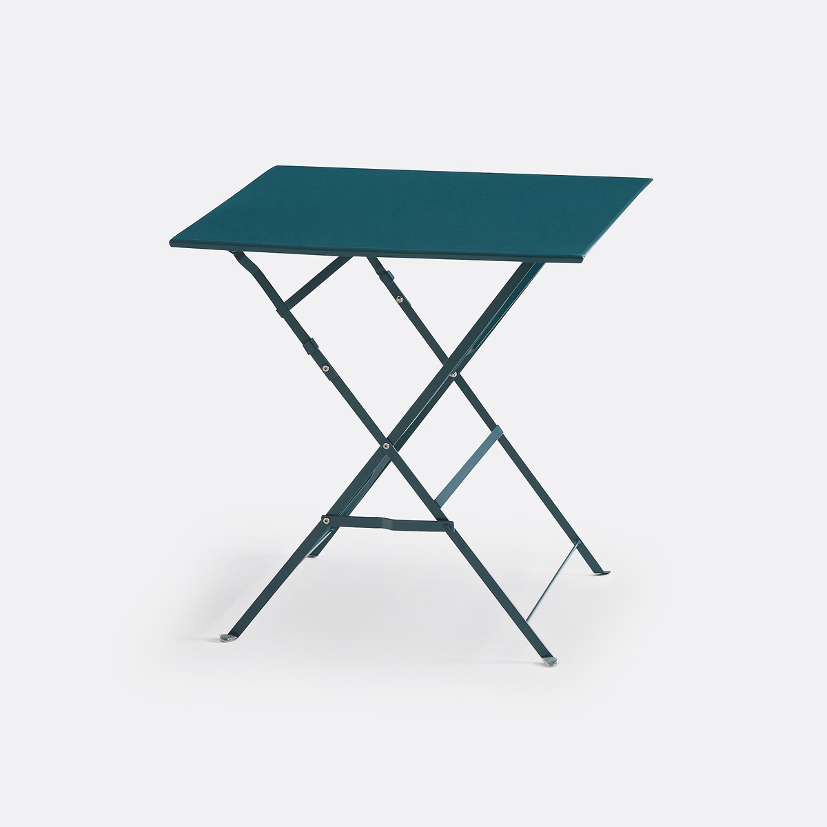 Table pliante carrée en métal fer, Ozevan bleu de prusse, LA REDOUTE INTERIEURS