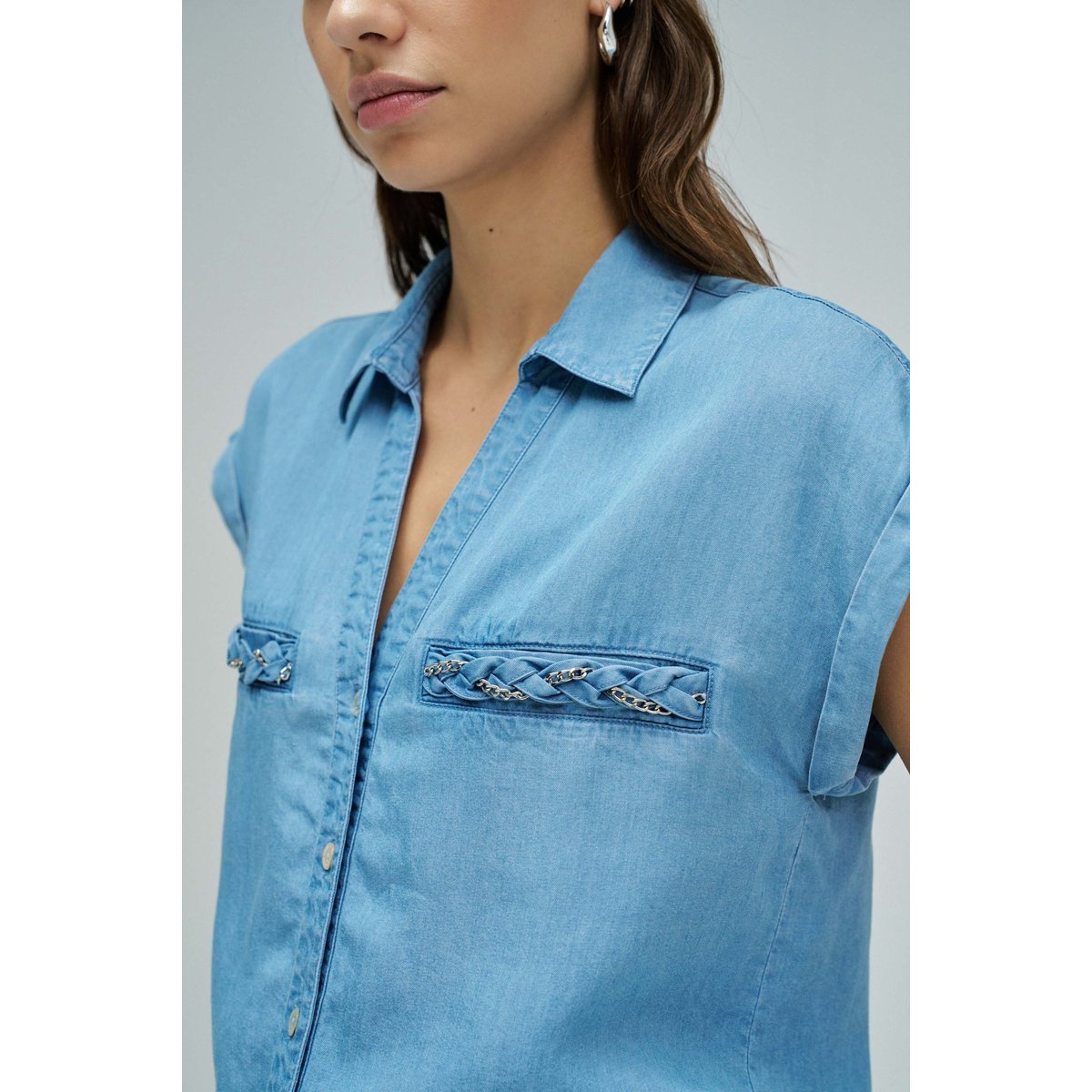 CHEMISE EN LIGHTDENIM bleu denim, SALSA JEANS
