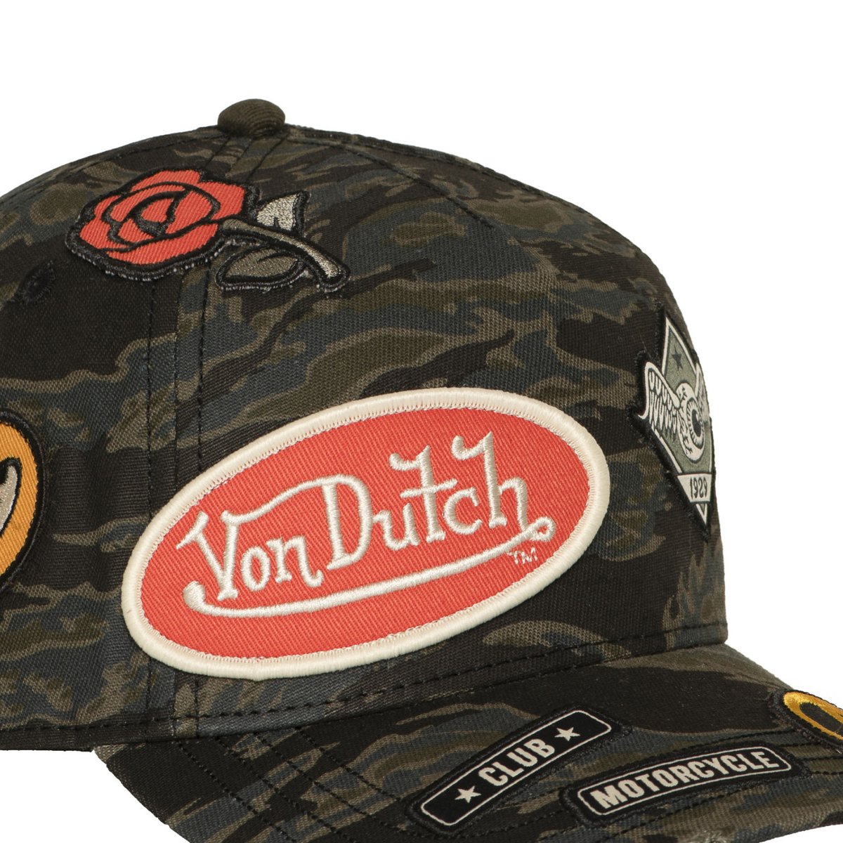 Casquette baseball KAMO kaki foncé/marron/noir/orange, VON DUTCH