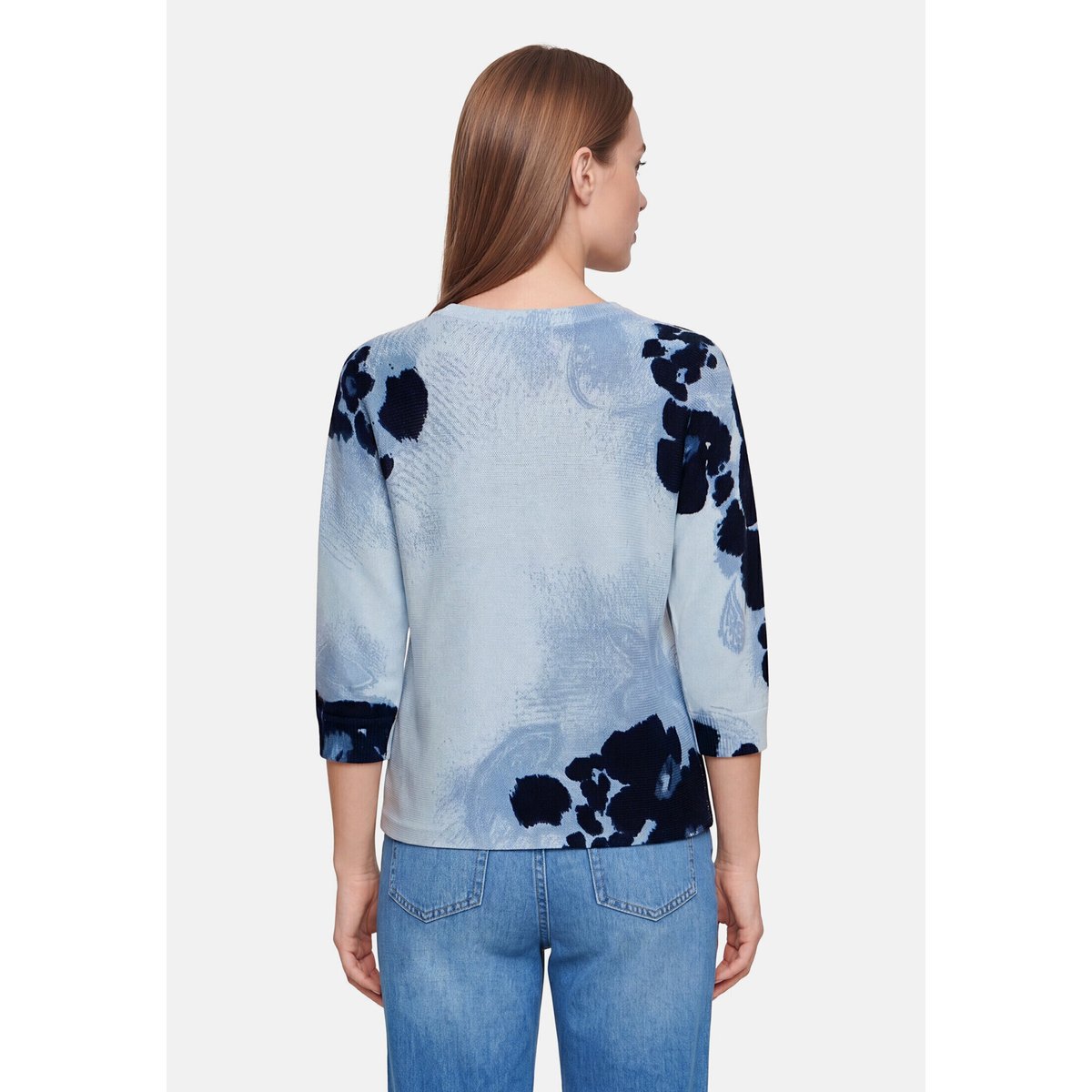 Pull-over en maille à manches chauve-souris light blue/blue, BETTY BARCLAY