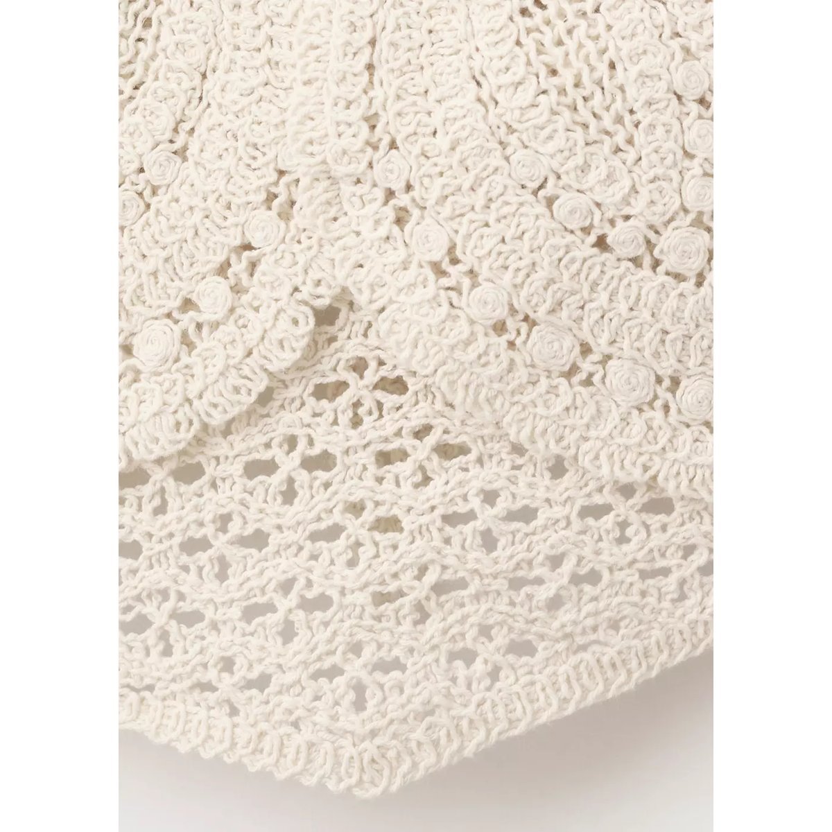 Top crochet fleur écru, MANGO