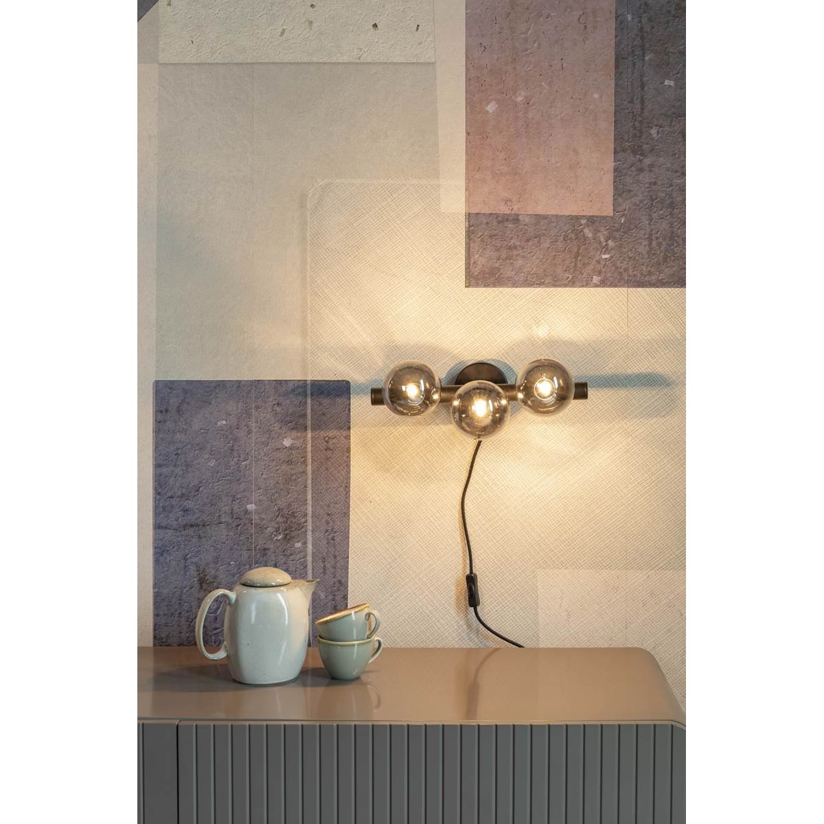 Applique en métal design, MONICA gris, BOITE A DESIGN