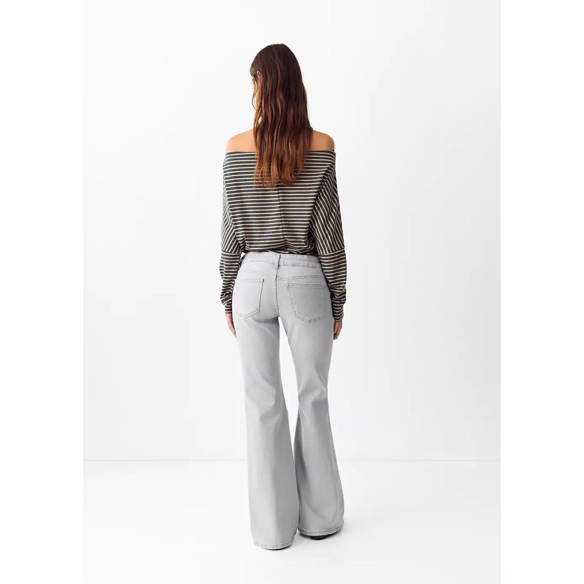 Jean flare clouté gris denim, MANGO TEEN