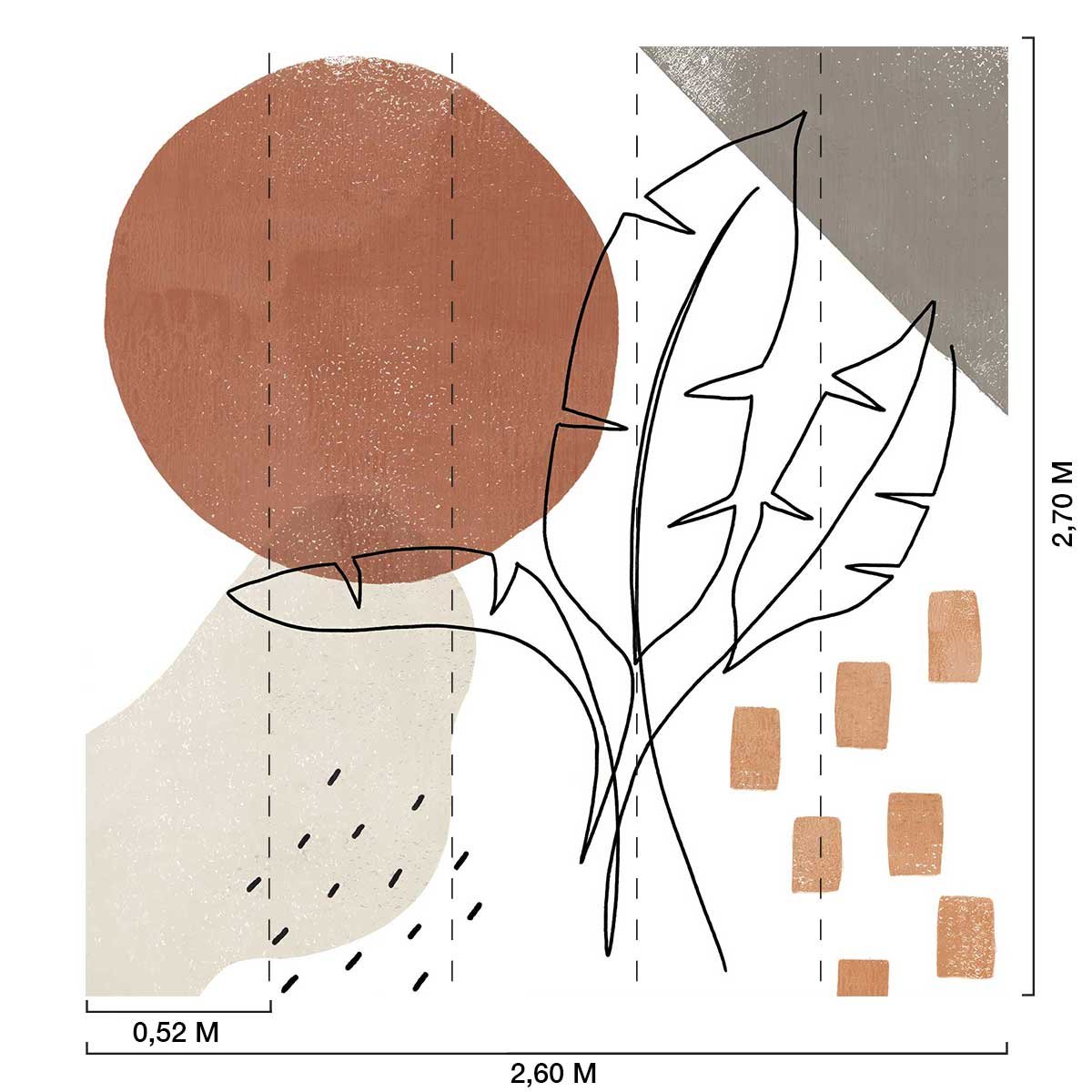 Papier peint cercle d'ocre intissé, HEXOA