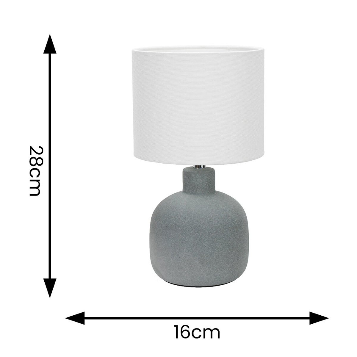 Carly Hand Finished Sandblast Ceramic Table Lamp with Linen Shade grey, SO'HOME