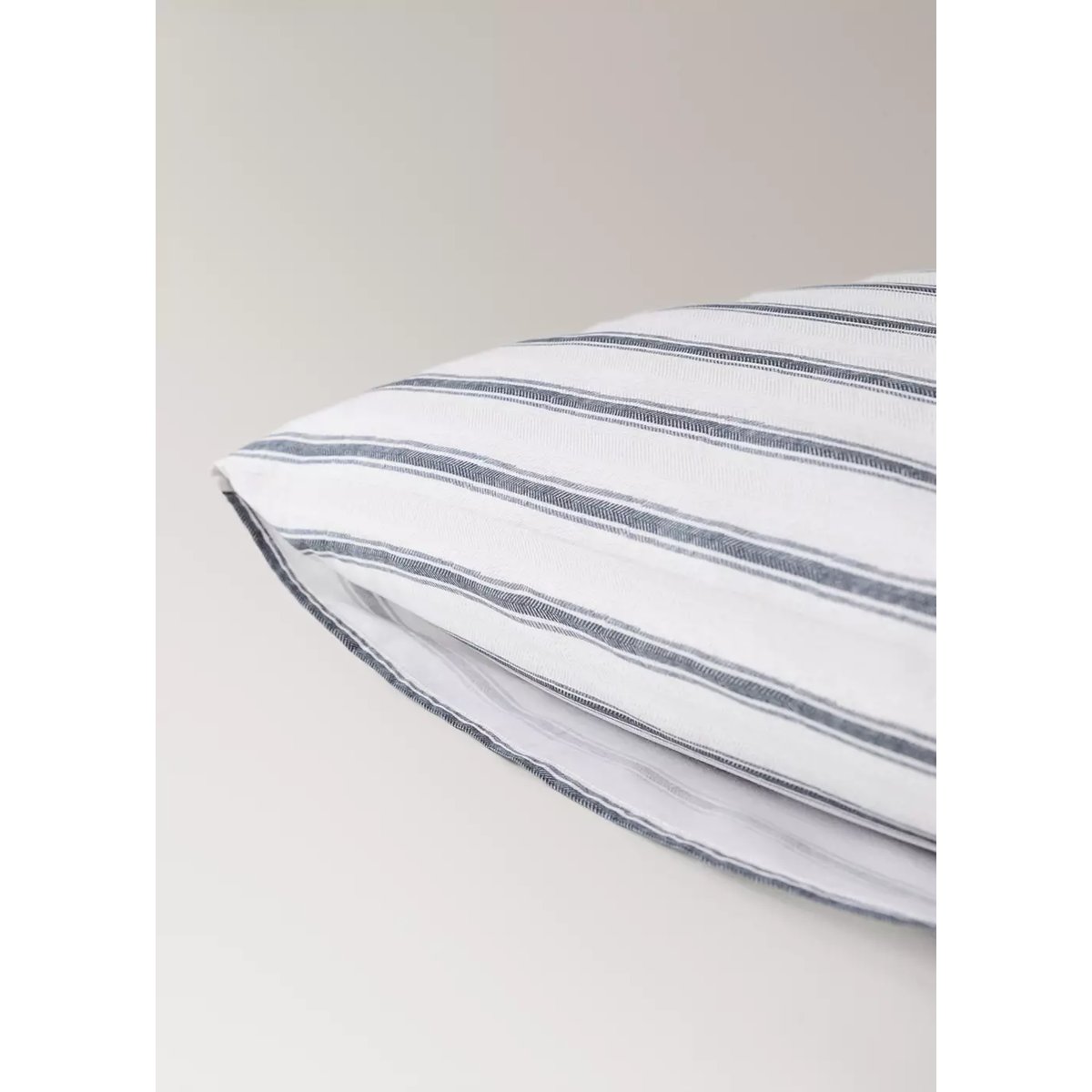 Lot de 2 housses d’oreiller coton rayures 60x60 cm écru, MANGO HOME