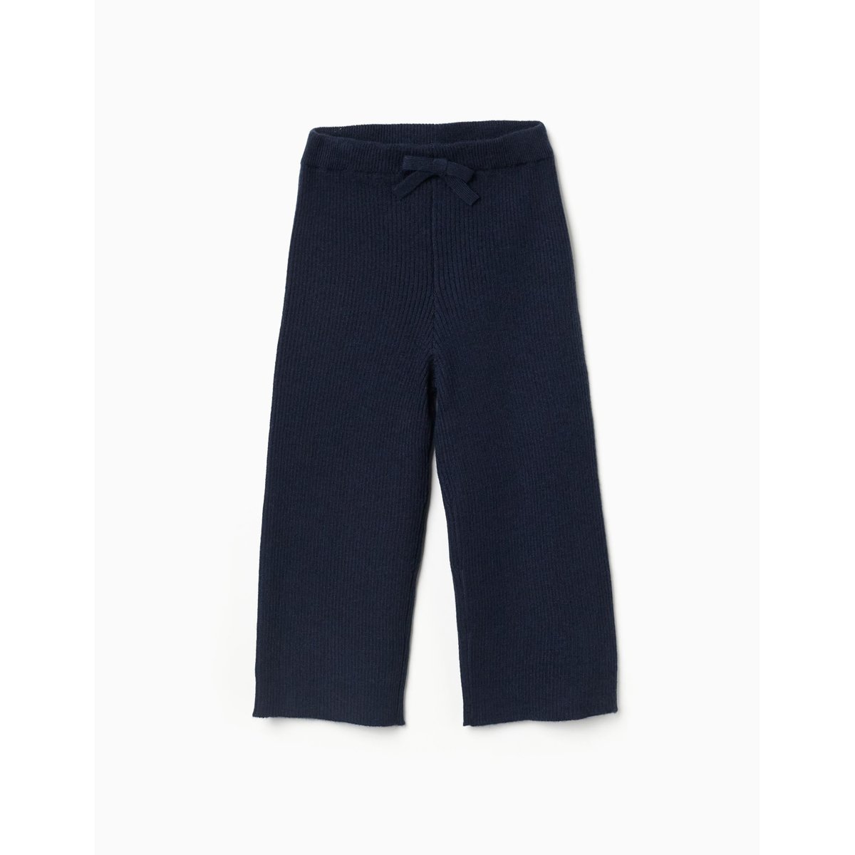 Pantalon à jambe large en maille côtelée bleu foncé, ZIPPY