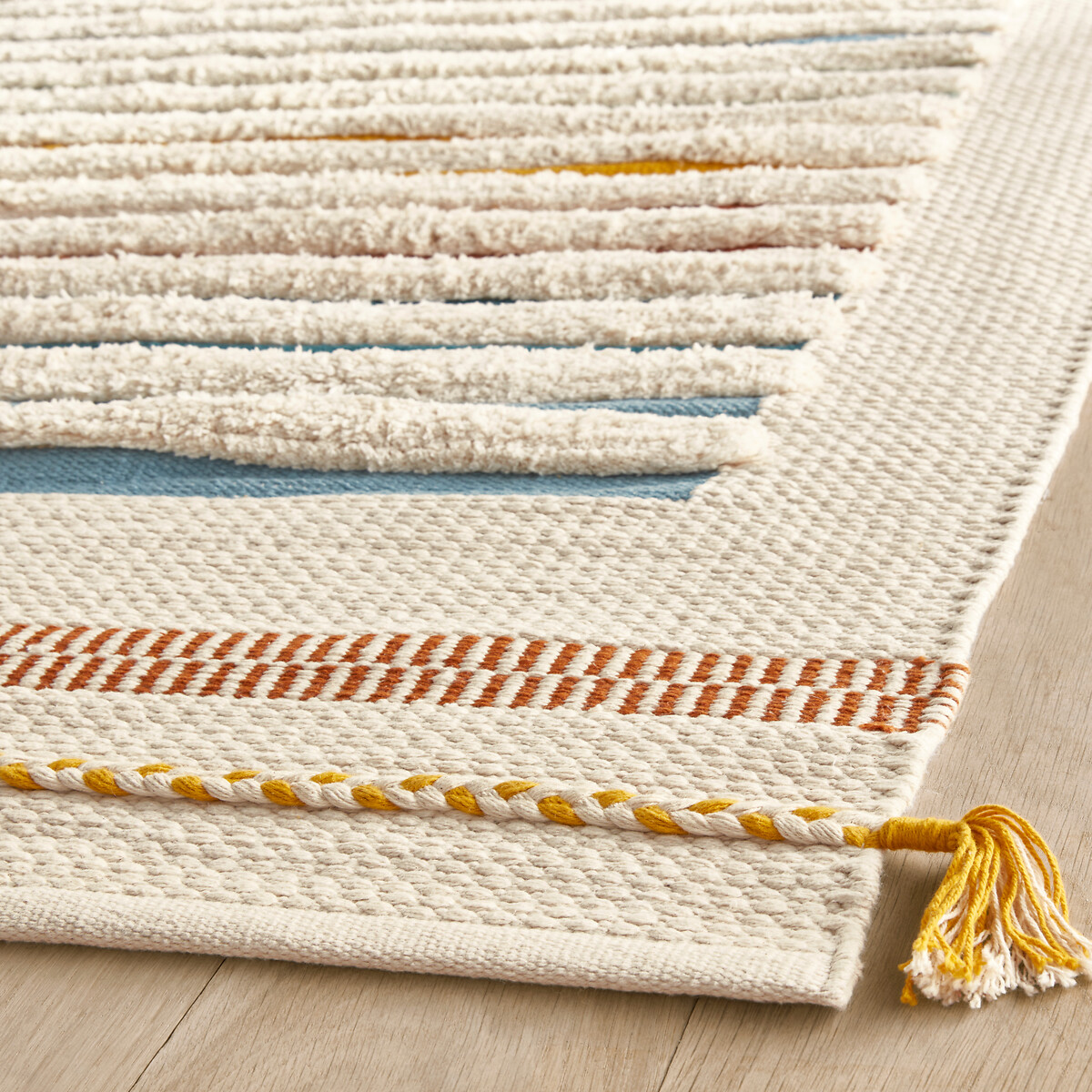 Tapis enfant tissé main coton biologique, Tomulo multicolore, AM.PM