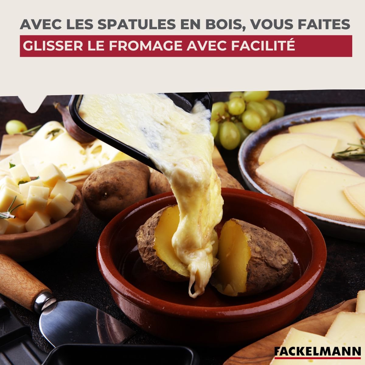Lot de 6 spatules à raclette WOOD EDITION bois, FACKELMANN