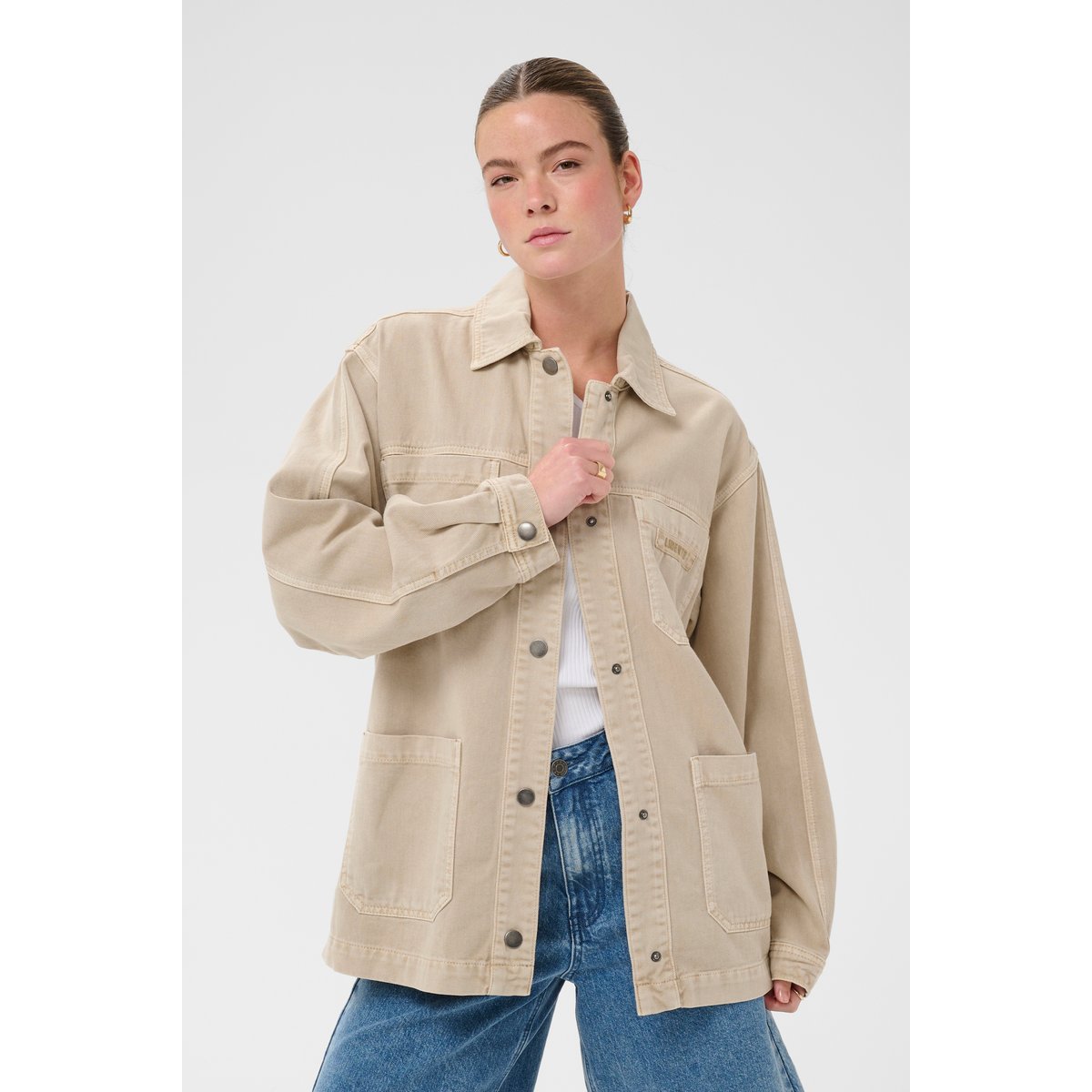 Manteau beige feather gray, KAFFE