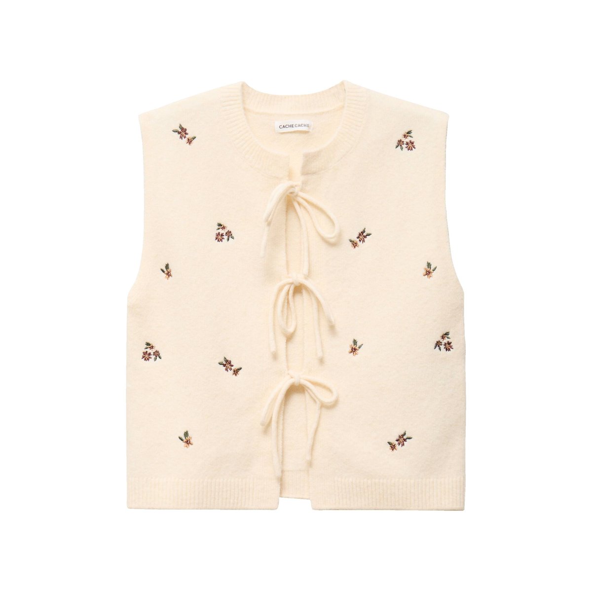 Gilet sans manches broderie sable, CACHE CACHE