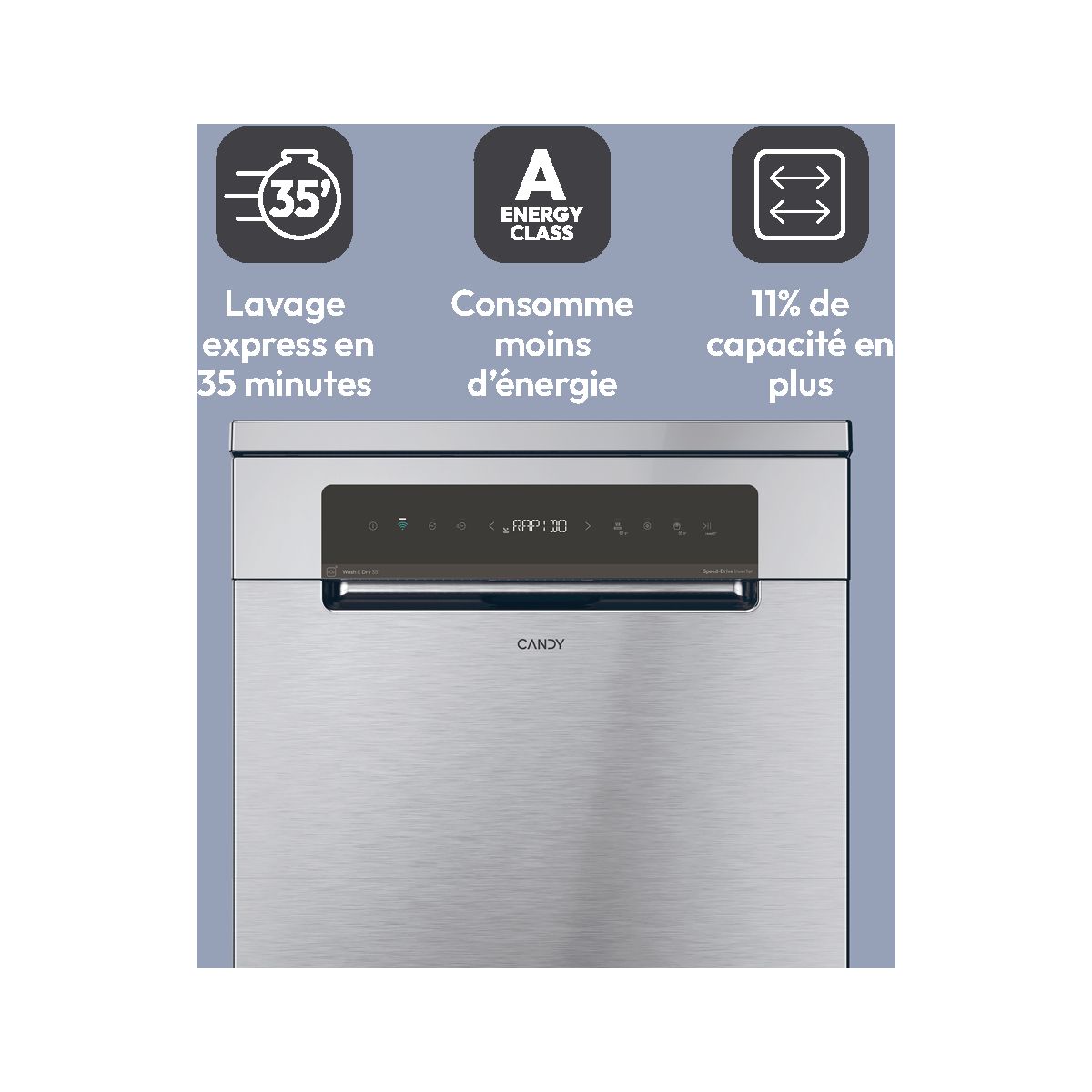 Lave vaisselle 60 cm CNF 4A4S3PSX couleur unique, CANDY
