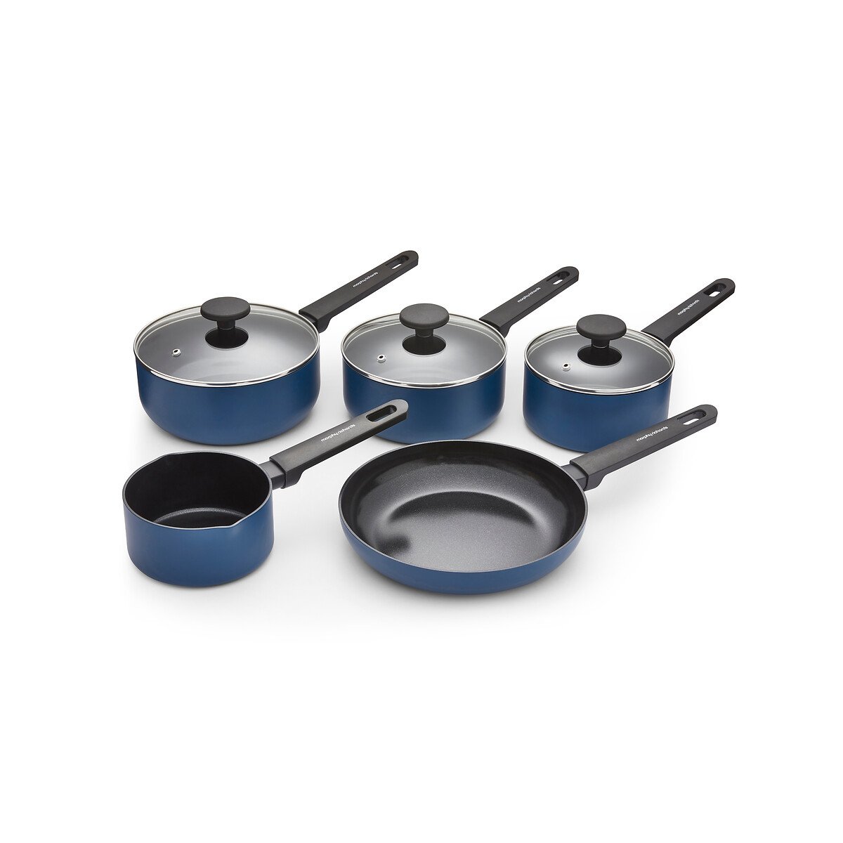 5-Piece Recycled Aluminium Saucepan Set blue, MORPHY RICHARDS