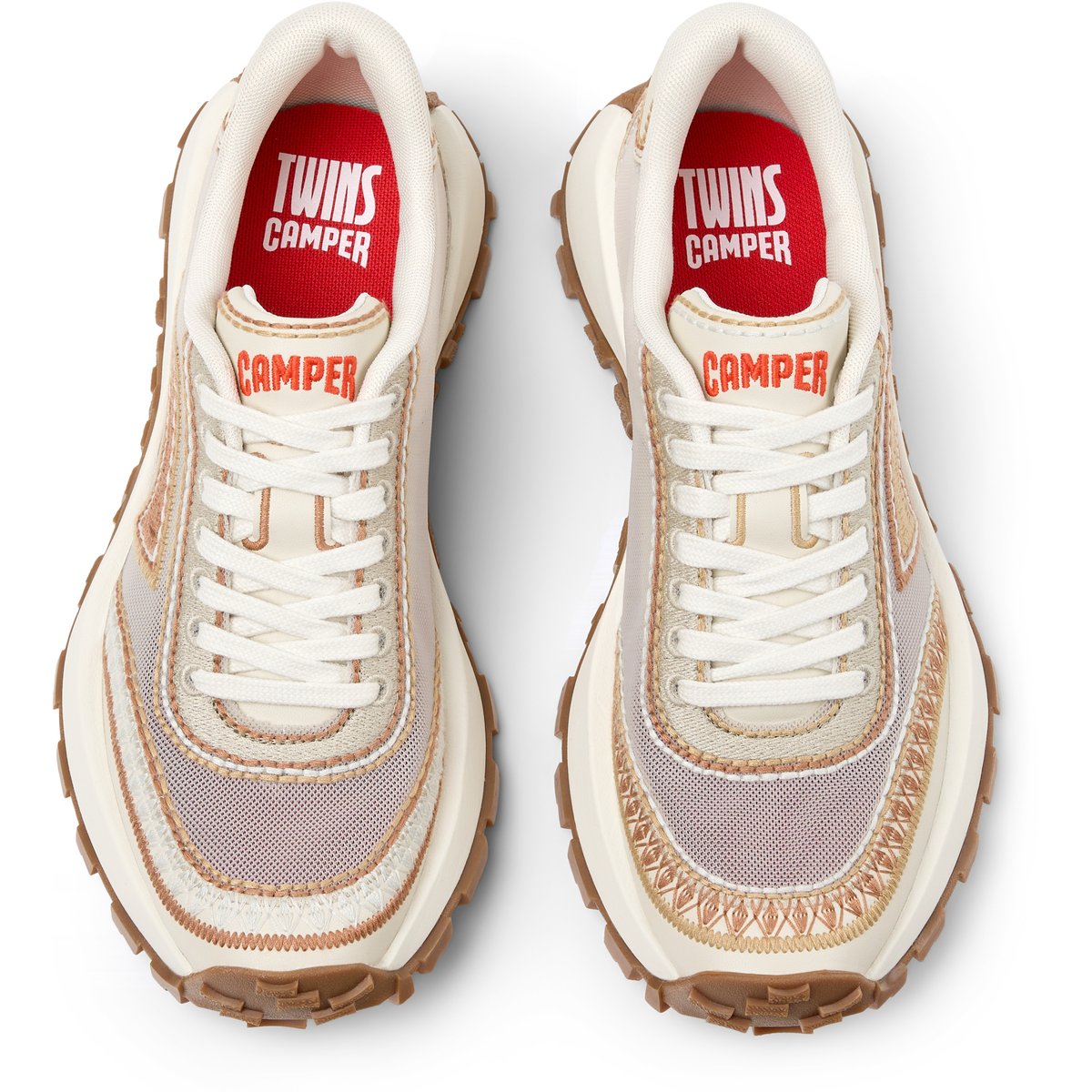 Baskets Drift Trail Twins Cuir beige clair, CAMPER