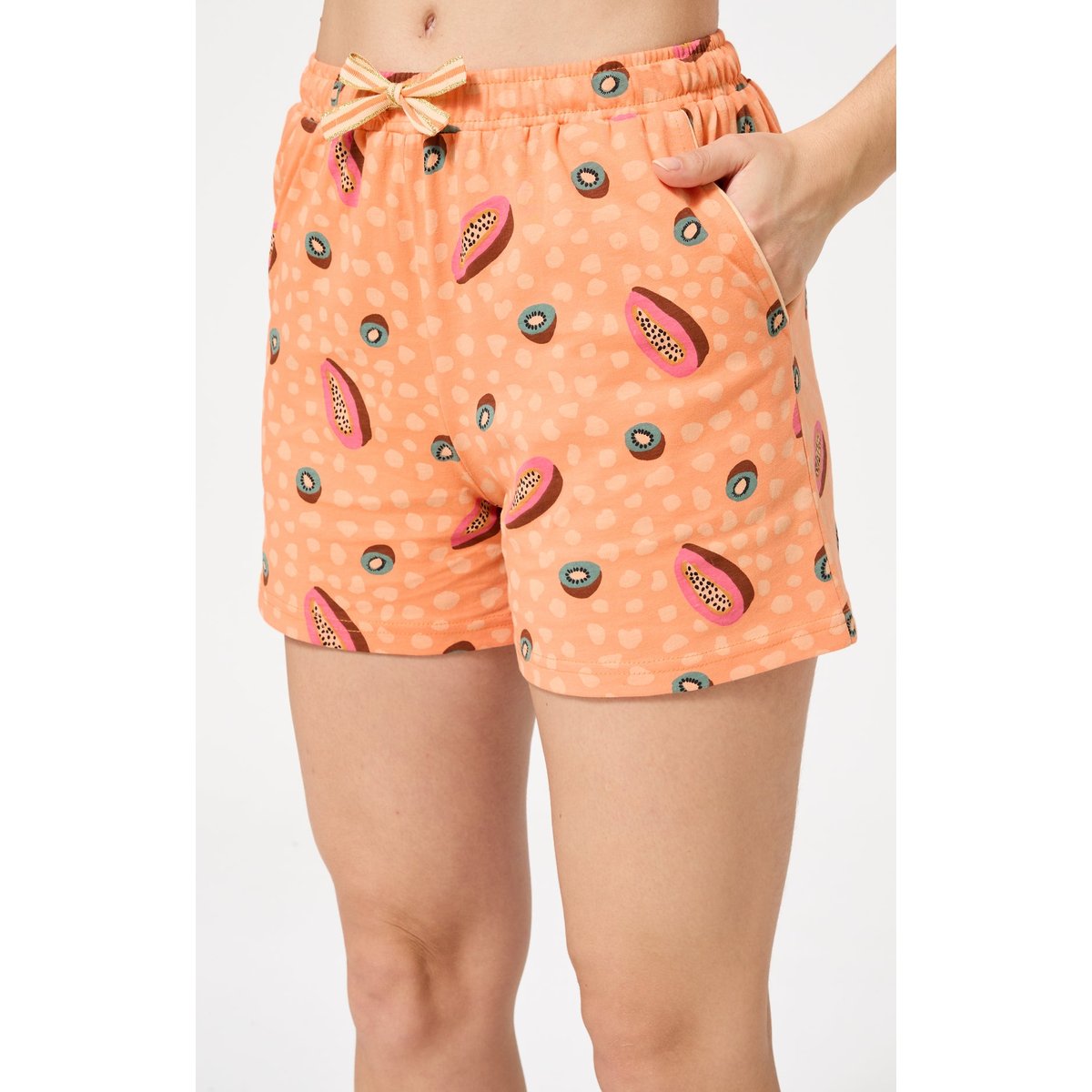 Pyjashort en coton imprimé Dolce vitamines orange, ARTHUR