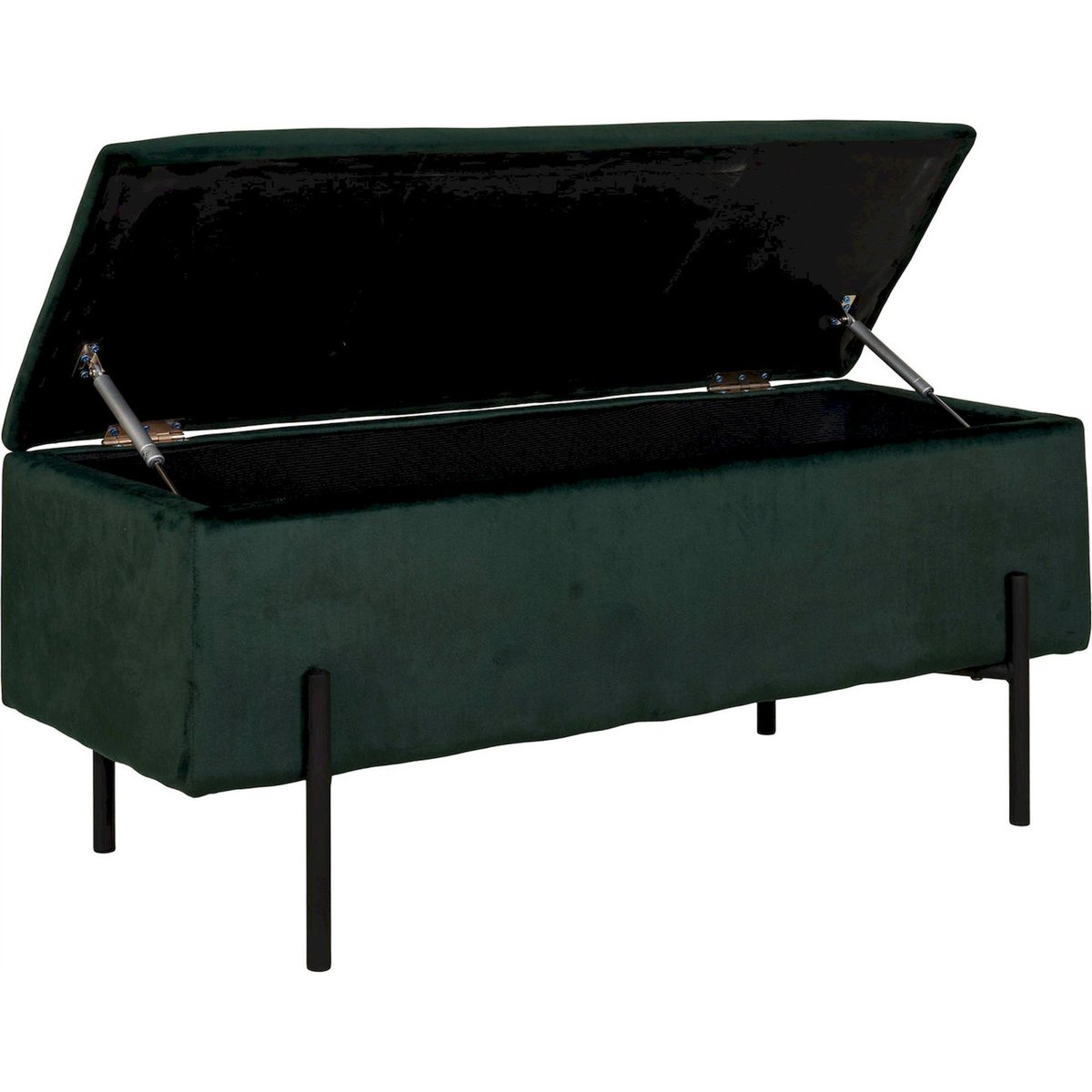 Banc coffre tapissé collection BELLENT vert foncé, RECOLLECTION