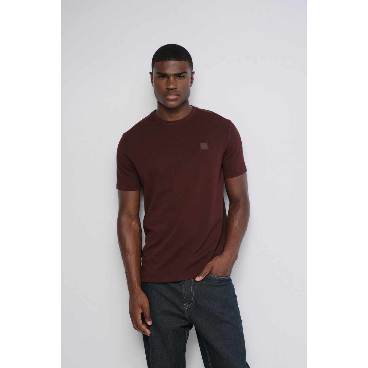 T-SHIRT TEXTURÉ rouge, SALSA JEANS