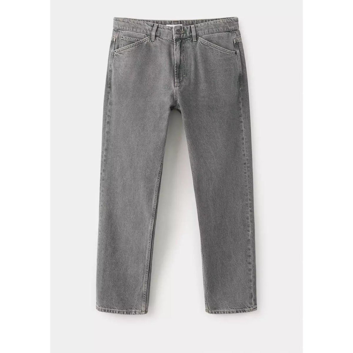 Jean regular-fit cropped gris denim, MANGO MAN