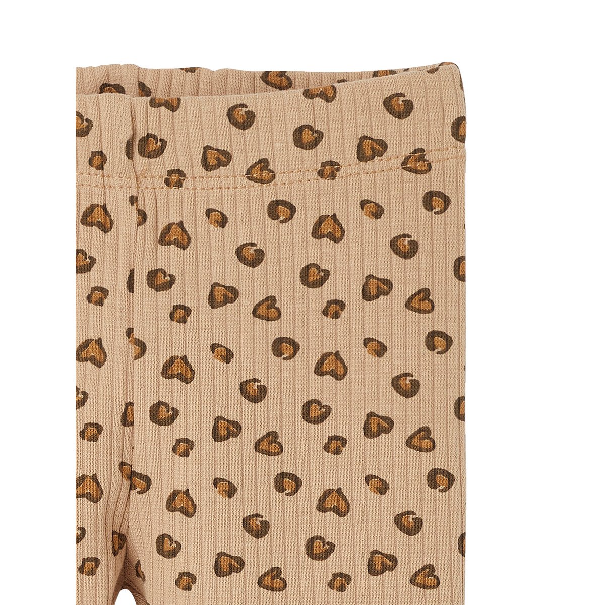 Legging léopard en maille côtelée taupe, VERTBAUDET