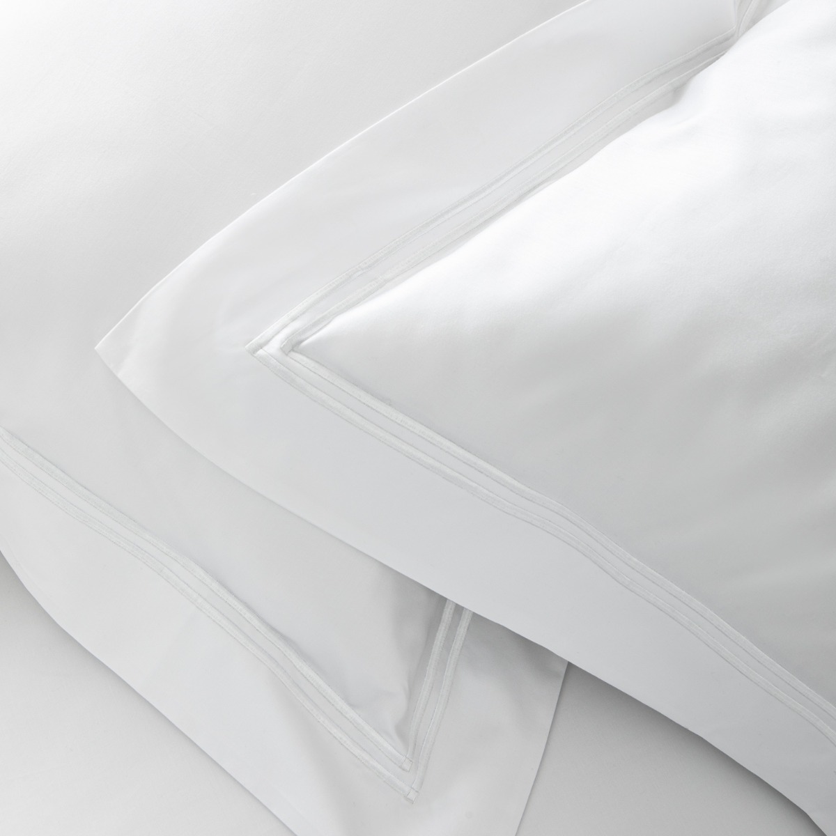 Housse de couette satin de coton égyptien argent 320 fils - 800tc CAP FERRAT blanc, COTTON & CO