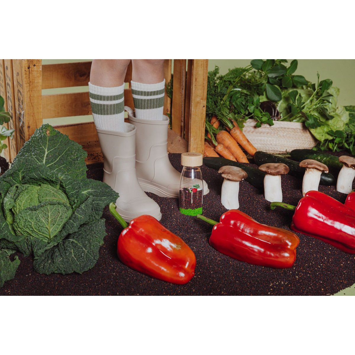 Bouteille sensorielle Légumes multicolore, PETIT BOUM