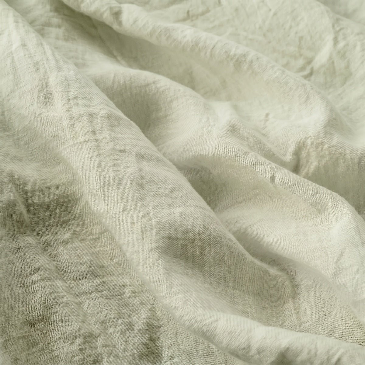 Parure + taies 65x65 lin lavé ADELE Made in Europe vert amande, FEBRONIE