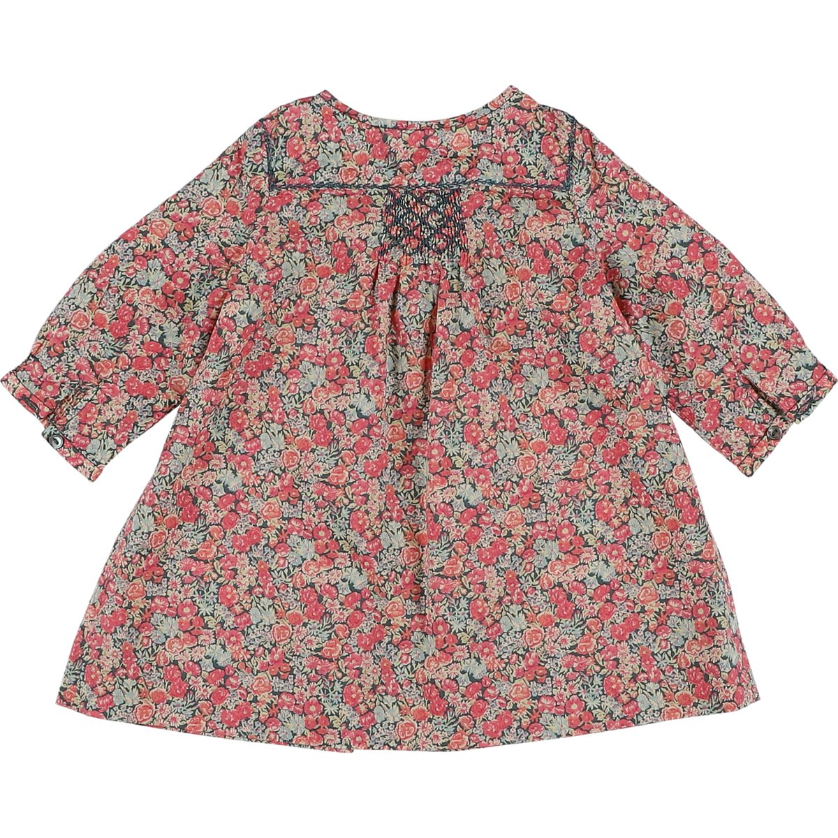 Robe smockée brodée main liberty - Très bon état multicouleur, BONPOINT