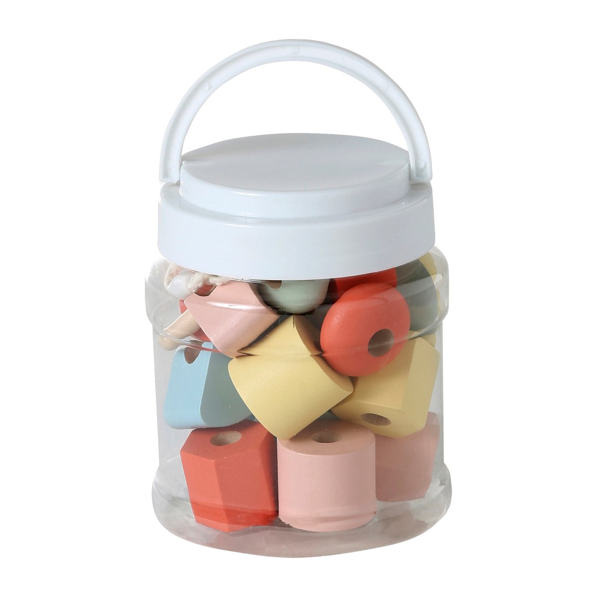 Baril de grosses perles en bois FSC® multicolore, VERTBAUDET