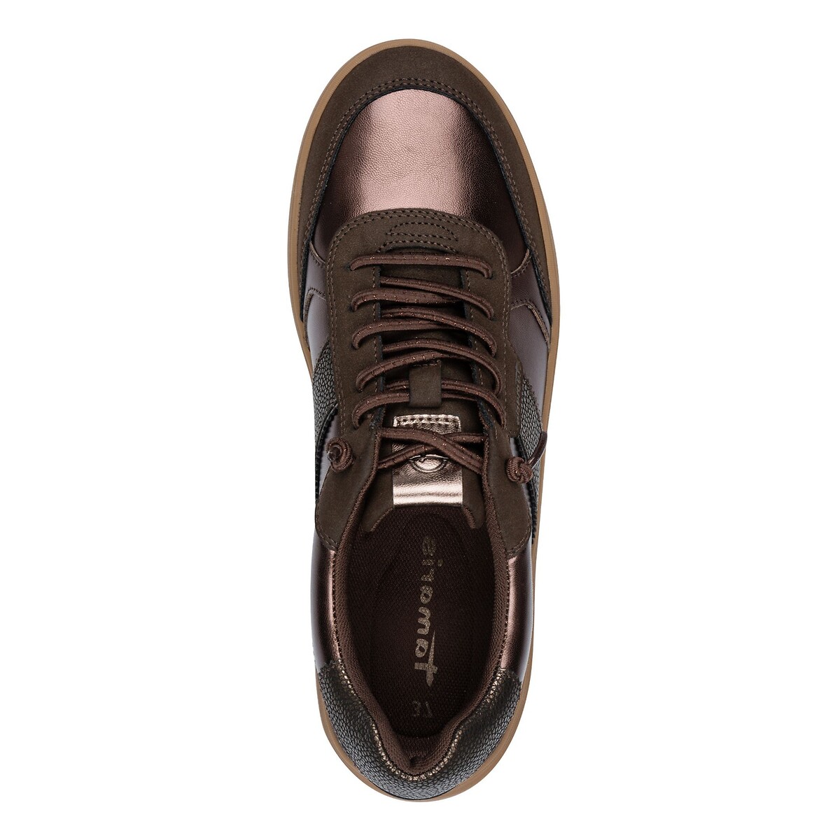 Baskets en cuir marron, TAMARIS