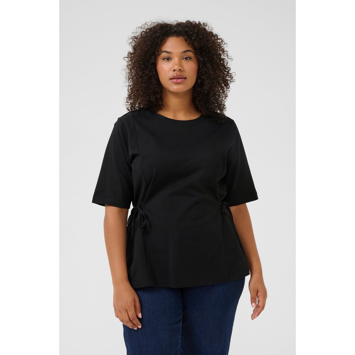 T-shirt noir black deep, KAFFE CURVE