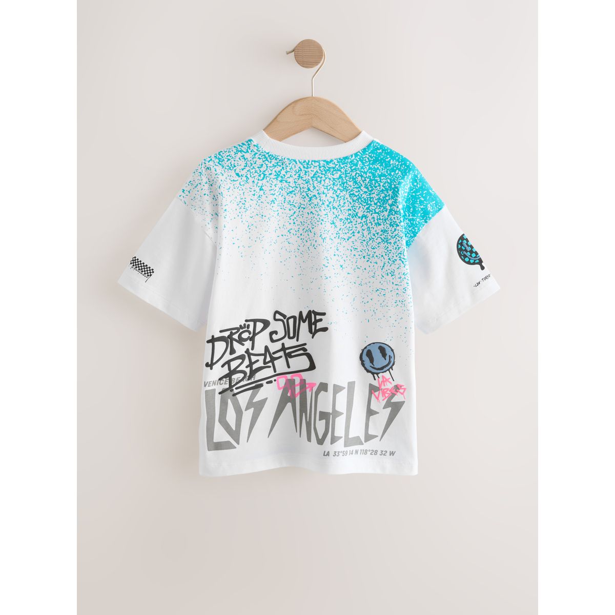 T-shirt standard à imprimé, lot de 3 blanc/noir/gris, NEXT
