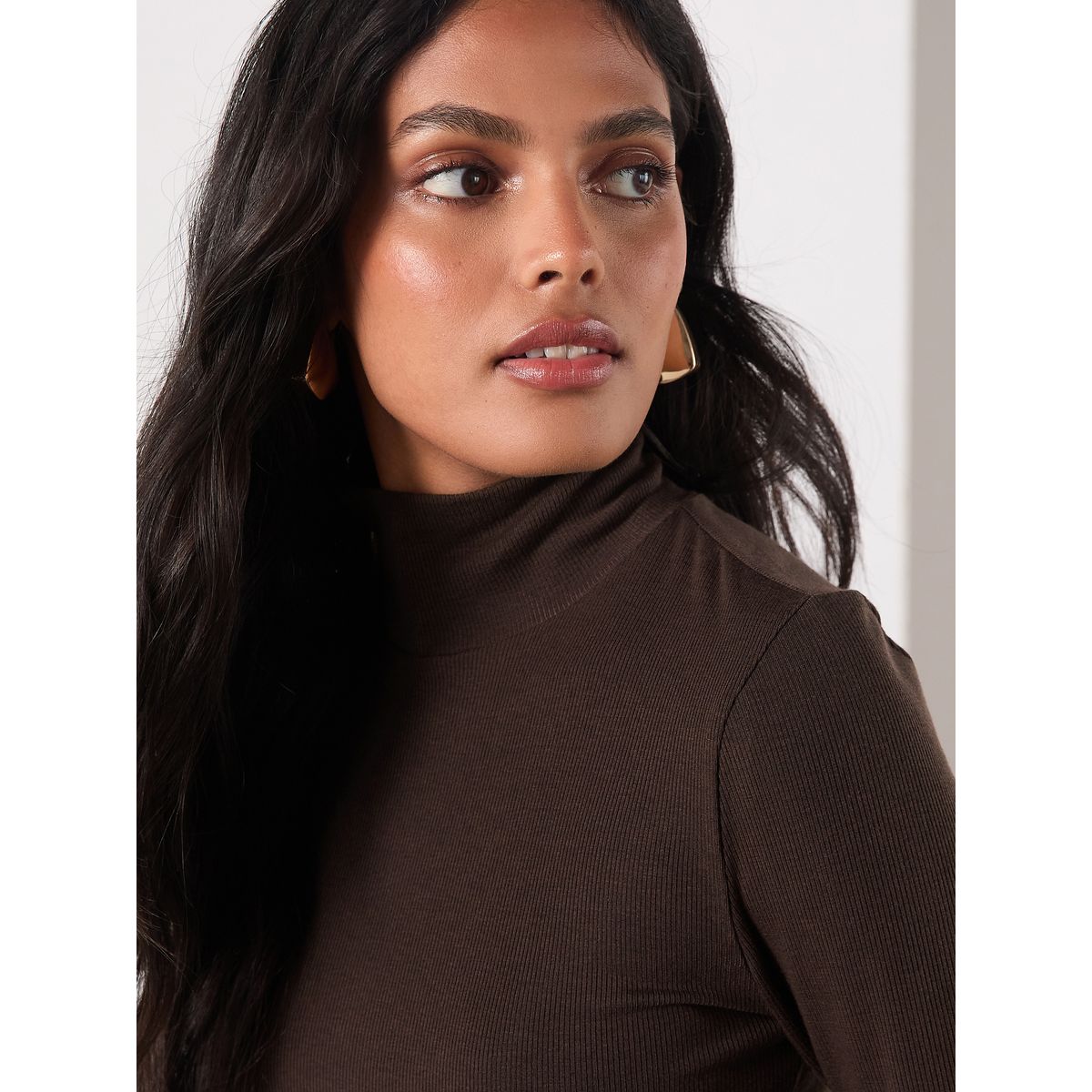 Haut manches longues en tencel™ marron, NEXT