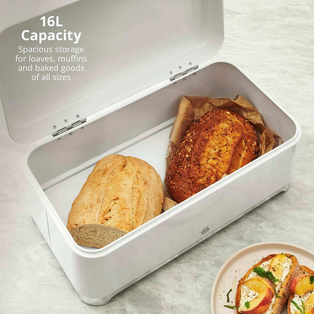 Solace Bread Bin white, SWAN