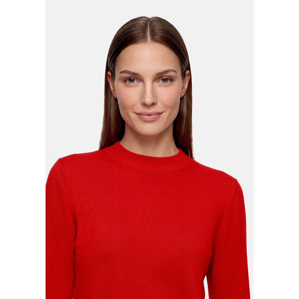 Pull-over en maille à col droit high risk red, BETTY BARCLAY
