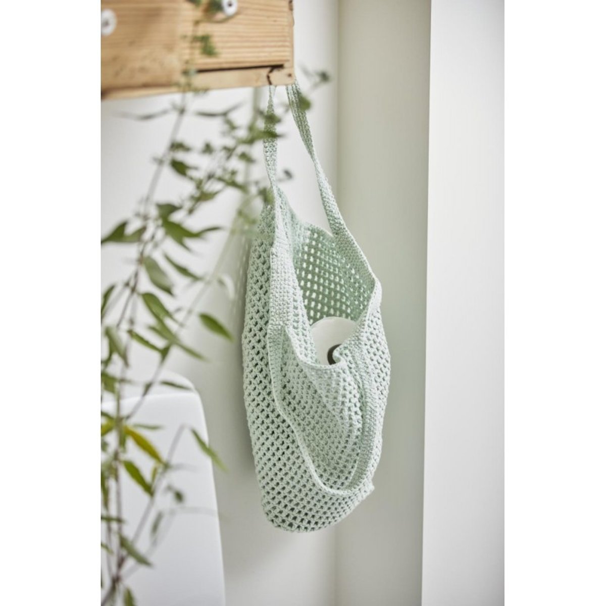Sac au crochet coton vert amande, IB LAURSEN