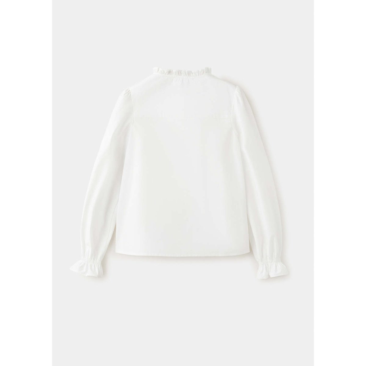 Chemise coton détails froncés blanc, MANGO KIDS