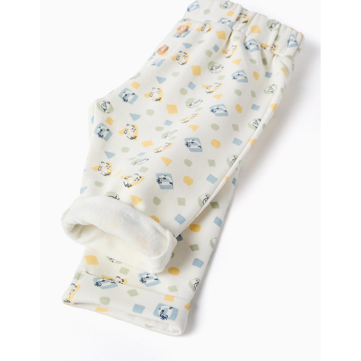 Pantalon en coton peigné avec motif coloré blanc, ZIPPY