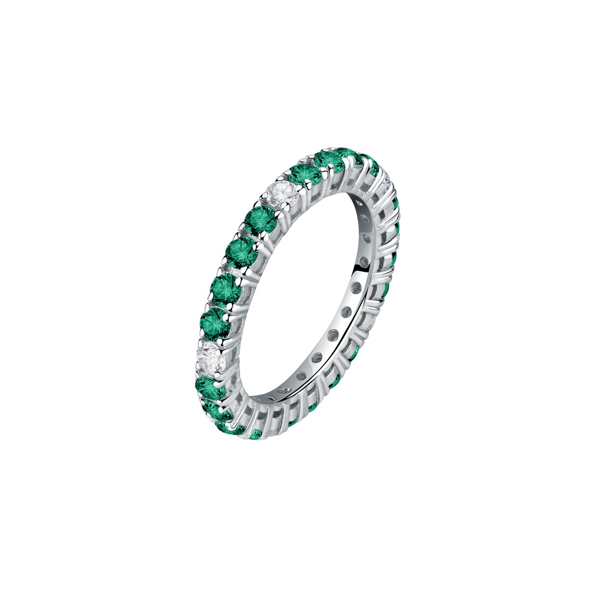 Bague en Argent 925%, Zircons TESORI vert, MORELLATO