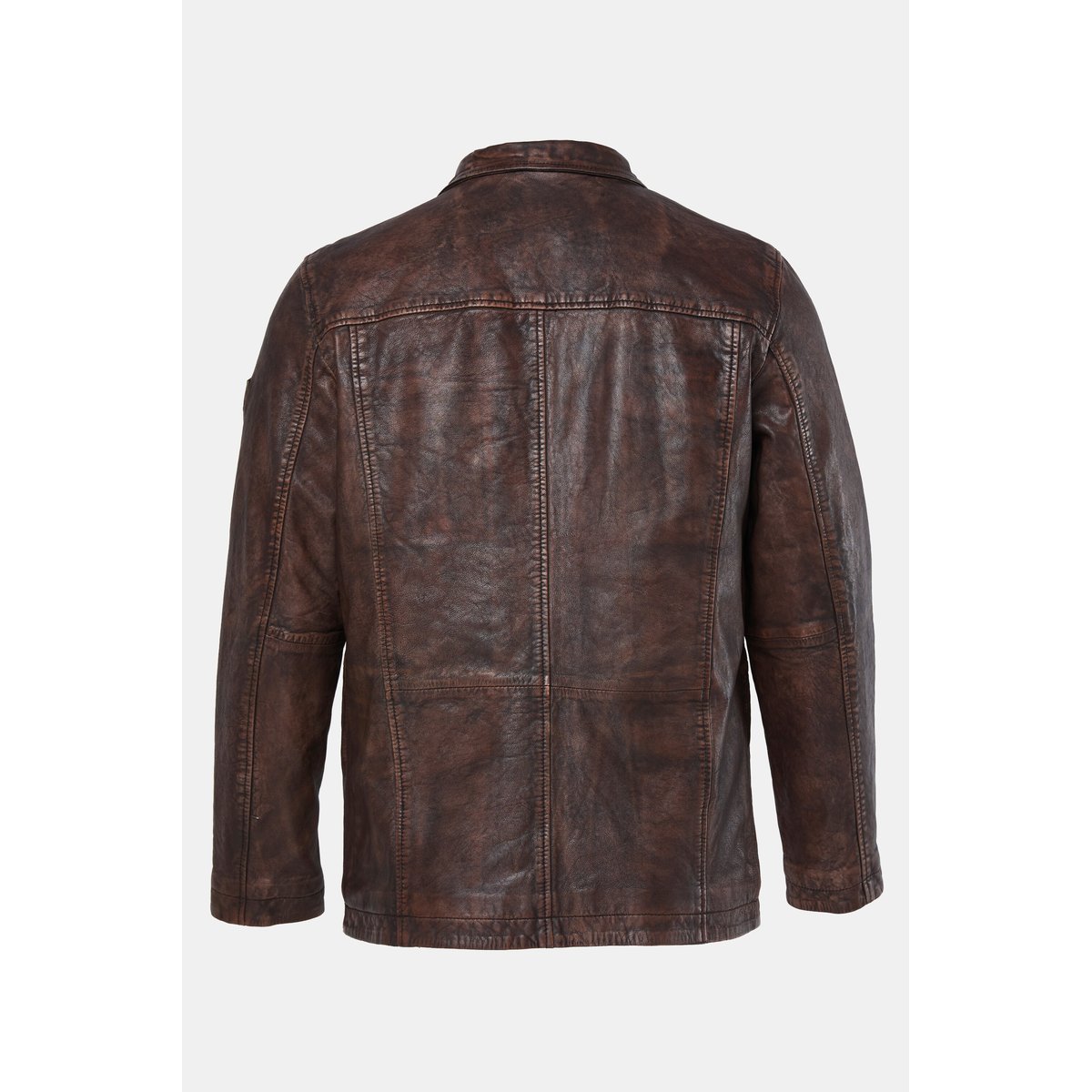 Veste en cuir, cuir marron foncé, JP1880